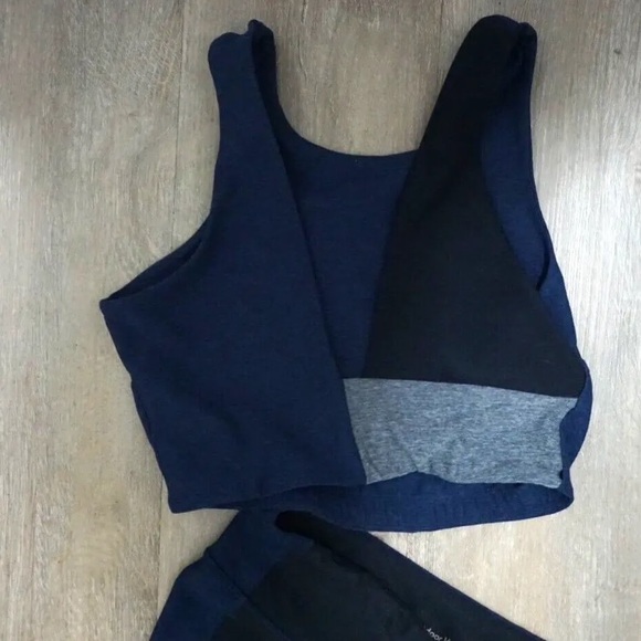 Outdoor Voices Warmup Legging and Venus Crop Bra Top Navy Graphite Set S/M - Picture 8 of 11